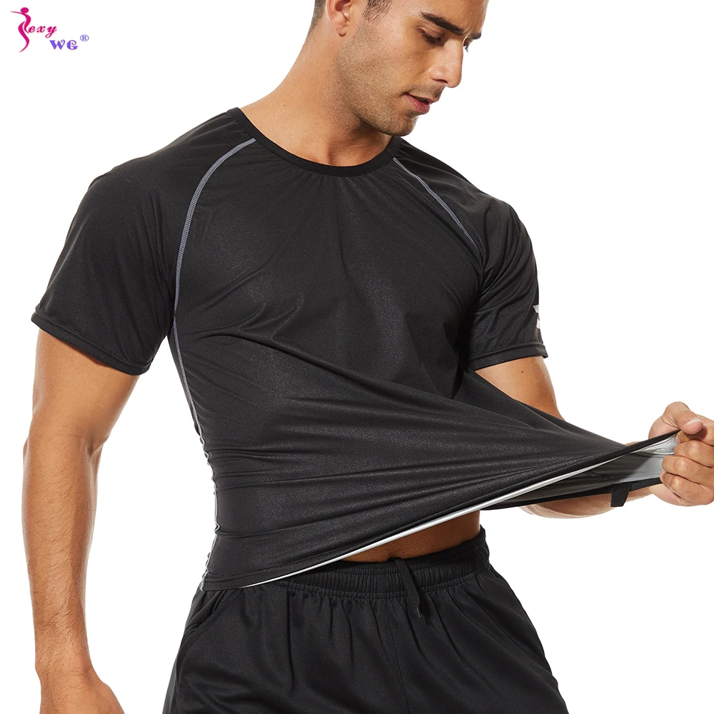 

SEXYWG Sauna Shirt for Men Weight Loss Hot Sweat Top Slimming Fat Burning Body Shaper Workout Sportwear Compression Thermal Tops