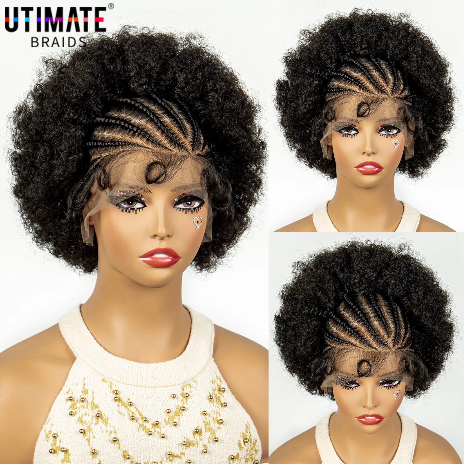 

13x6 кружевные фронтальные афро кудрявые вьющиеся плетеные парики для африканских женщин синтетические кудрявые Детские волосы для черных женщин