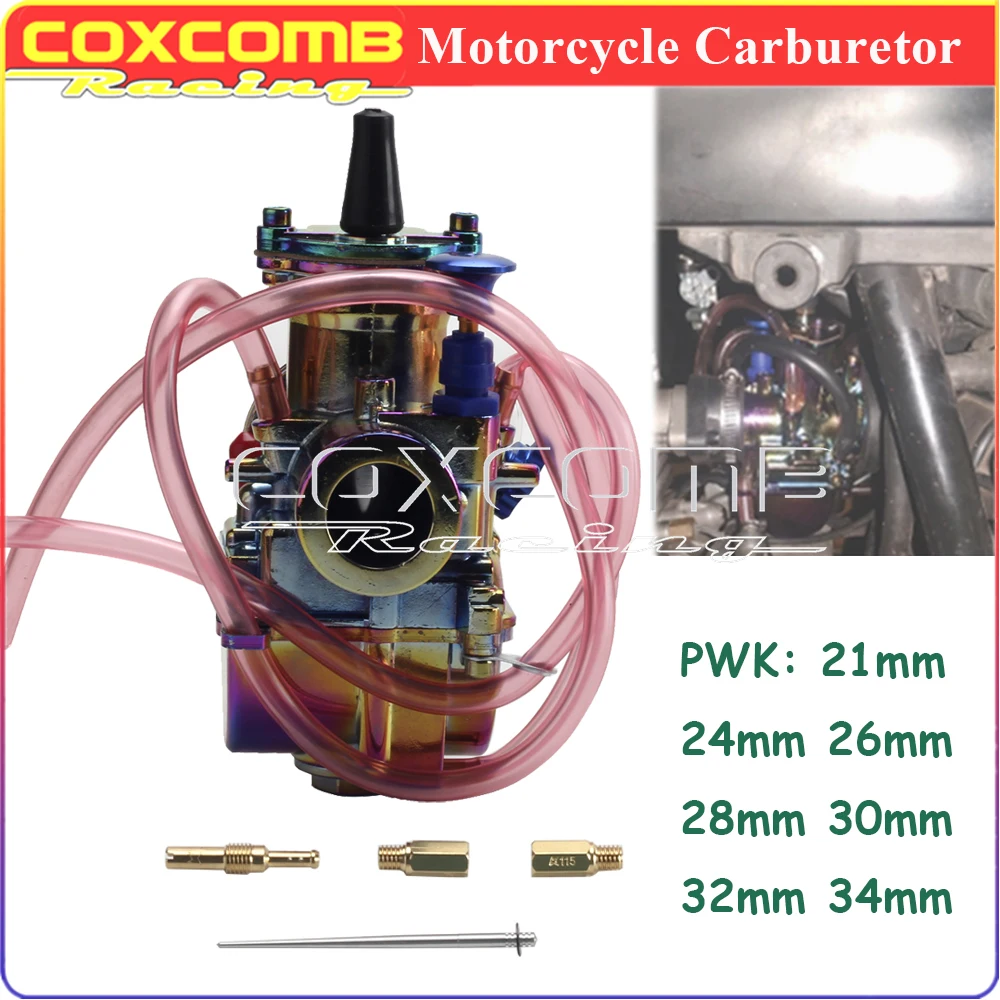 Универсальный мотоциклетный карбюратор PWK, 21 24 26 28 30 32 34 мм, для мотоцикла Honda Yamaha Suzuki Kawasaki 90-250cc, струйный двигатель 
Универсальный мотоциклетный карбюратор PWK, 21 24 26 28 30 32 34 мм, для мотоцикла Honda Yamaha Suzuki Kawasaki 90-250cc, струйный двигатель