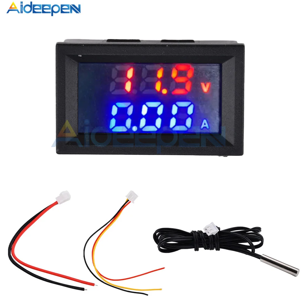 DC4-30V 10A LED Dual Digital Display Voltmeter Ammeter Thermometer Voltage Current Meter Detector With NTC Temperature Sensin
DC4-30V 10A LED Dual Digital Display Voltmeter Ammeter Thermometer Voltage Current Meter Detector With NTC Temperature Sensin