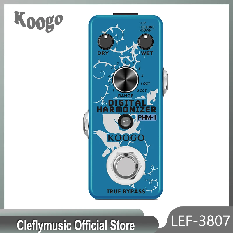 

Koogo LEF-3807 Guitar Digital Harmonizer Pedals 3 Modes Original Signal To Create Harmony/Pitch Shift/Detune Effect Pedal