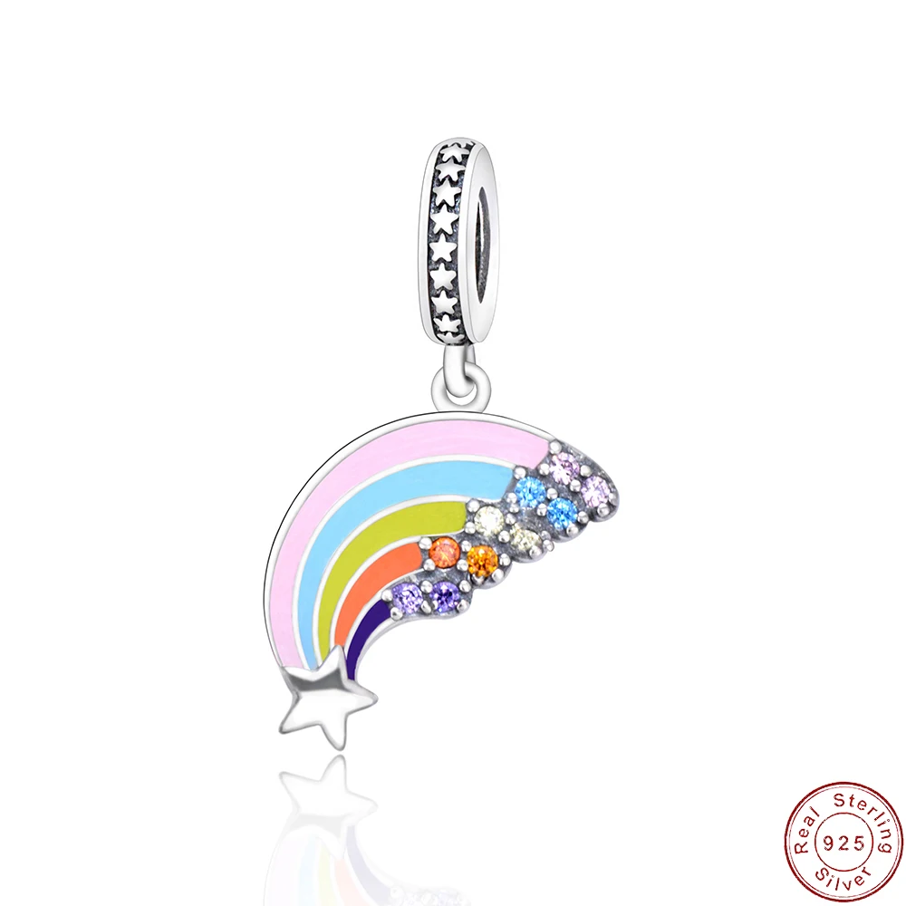 Fine Authentic S925 Sterling Silver DIY Charms AAA CZ Rainbow For Original Women Bracelet Necklace Chain Jewelry
Fine Authentic S925 Sterling Silver DIY Charms AAA CZ Rainbow For Original Women Bracelet Necklace Chain Jewelry