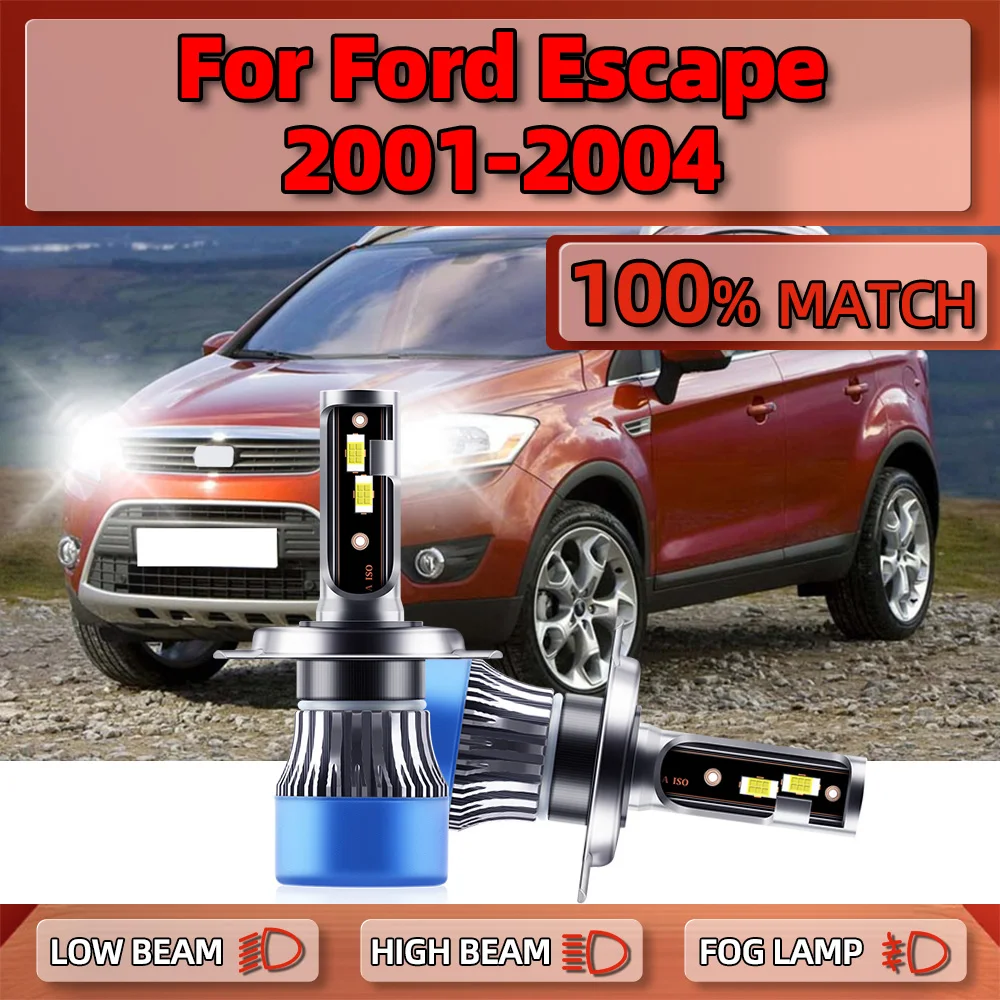 

H4 Canbus LED Headlight Bulbs 20000LM 120W CSP Chips Auto Lamps Plug&Play 12V 6000K For Ford Escape 2001 2002 2003 2004