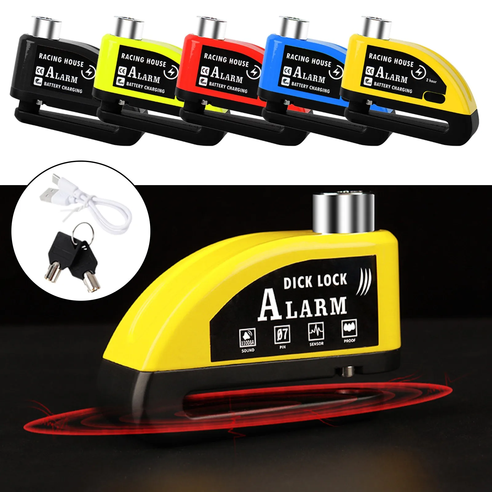 Bike Motorcycle Wheel Disc Brake Rechargeable Alarm Lock Aluminum Alloy Security Bicycle Electric Bike Scooter Lock Bike Padlock
Bike Motorcycle Wheel Disc Brake Rechargeable Alarm Lock Aluminum Alloy Security Bicycle Electric Bike Scooter Lock Bike Padlock
