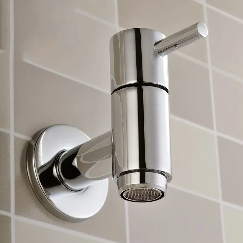 

1pc Brass Chrome Bibcock Tap Bathroom Washing Machine /Mop Faucet Thread G1/2'