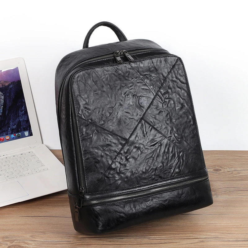 EUMOAN First layer cowhide men's backpack fashion large capacity computer backpack leather multifunctional business travel bag
EUMOAN First layer cowhide men's backpack fashion large capacity computer backpack leather multifunctional business travel bag