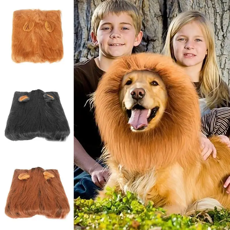 

Dog Lion Mane Cute Pet Dog Cosplay Clothes For Dog Costumes Realistic Lion Wig For Medium to Large Dogs & German Shepherds