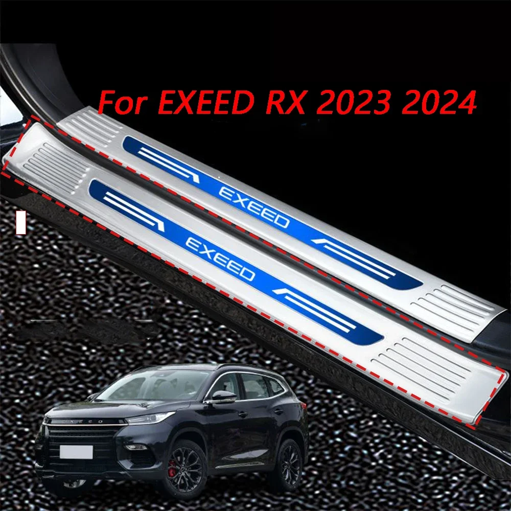 

For EXEED RX 2023 2024 Door Sill Pedal Car Scuff Plate Protector Stainless Steel Threshold Trim Auto Guard Cover Accessories