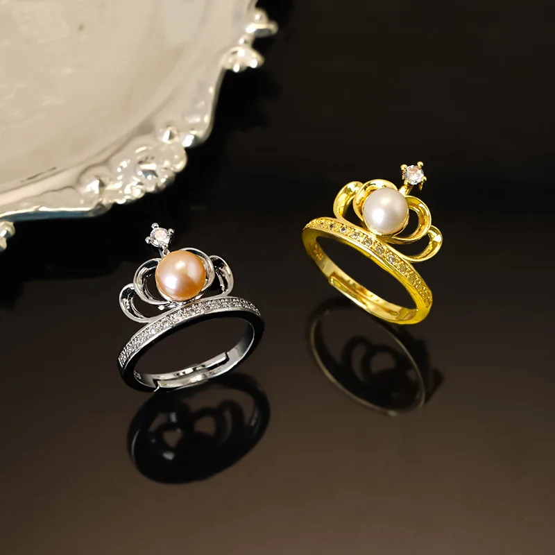 Pure 18K Gold Color Elegant Sweet Inlaid Pearl Crown Ring Fine Jewelry Finger Rings for Wedding Engagement Birthday
Pure 18K Gold Color Elegant Sweet Inlaid Pearl Crown Ring Fine Jewelry Finger Rings for Wedding Engagement Birthday