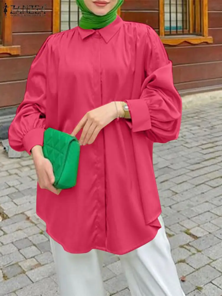Autumn Muslim Blouse 2023 ZANZEA Stylish Women Long Sleeve Lapel Neck Shirt Casual Elegant Solid Work Tops Eid Mubarek Blusas
Autumn Muslim Blouse 2023 ZANZEA Stylish Women Long Sleeve Lapel Neck Shirt Casual Elegant Solid Work Tops Eid Mubarek Blusas