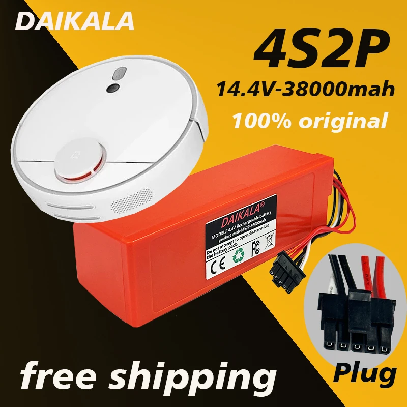 Original 14.4V 38000mAh lithium-ion robot vacuum cleaner Xmi RobolockS50 S51 S55 accessory replacement battery
Original 14.4V 38000mAh lithium-ion robot vacuum cleaner Xmi RobolockS50 S51 S55 accessory replacement battery
