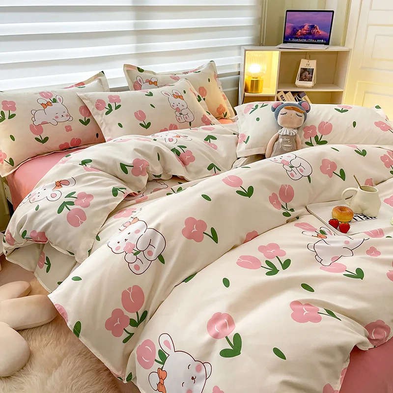 Duvet Cover Pink Tulip Rabbit Bed Cover for Kids Adults Single Double Bed Bedroom Use (No Pillowcase) XF719-59
Duvet Cover Pink Tulip Rabbit Bed Cover for Kids Adults Single Double Bed Bedroom Use (No Pillowcase) XF719-59