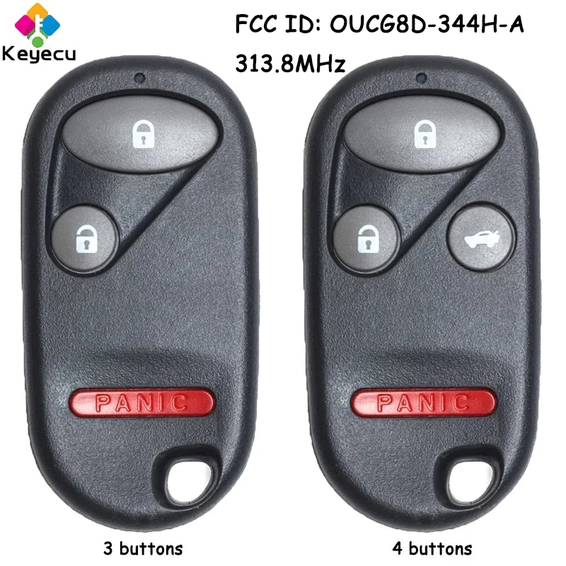 

KEYECU Remote Control Car Key With 3 4 Buttons 313.8MHz for Honda CR-V CRV 2002-2004 Element 2005-2011 Fob FCC ID: OUCG8D-344H-A