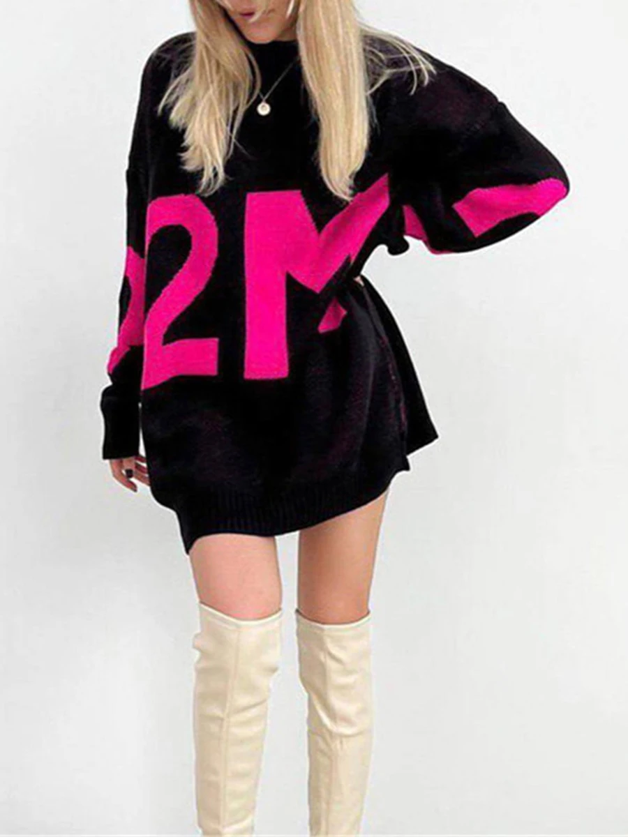 Women Oversize Sweater Long Sleeve Round Neck Knitting Letters Casual Party Street Pullover Sweaters for Women
Women Oversize Sweater Long Sleeve Round Neck Knitting Letters Casual Party Street Pullover Sweaters for Women