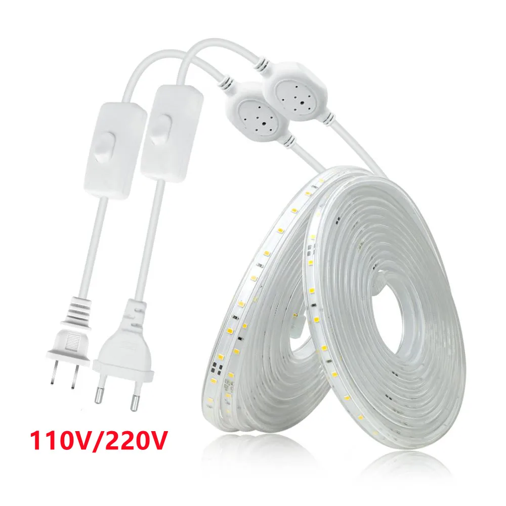 Гибкая светодиодная лента SMD2835, 220 В переменного тока/120 В, светодиодов/м, водонепроницаемая светодиодная лента, светодиодная лампа, кнопка включения/диммер с разъемом питания 
Гибкая светодиодная лента SMD2835, 220 В переменного тока/120 В, светодиодов/м, водонепроницаемая светодиодная лента, светодиодная лампа, кнопка включения/диммер с разъемом питания