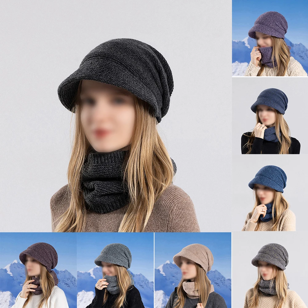 Winter Plush Scarf Hat Warm Knitted Hat Women'S Beanie Hat With Brim And Ear Protection Shape-proof Windproof Outdoor Wearing
Winter Plush Scarf Hat Warm Knitted Hat Women'S Beanie Hat With Brim And Ear Protection Shape-proof Windproof Outdoor Wearing