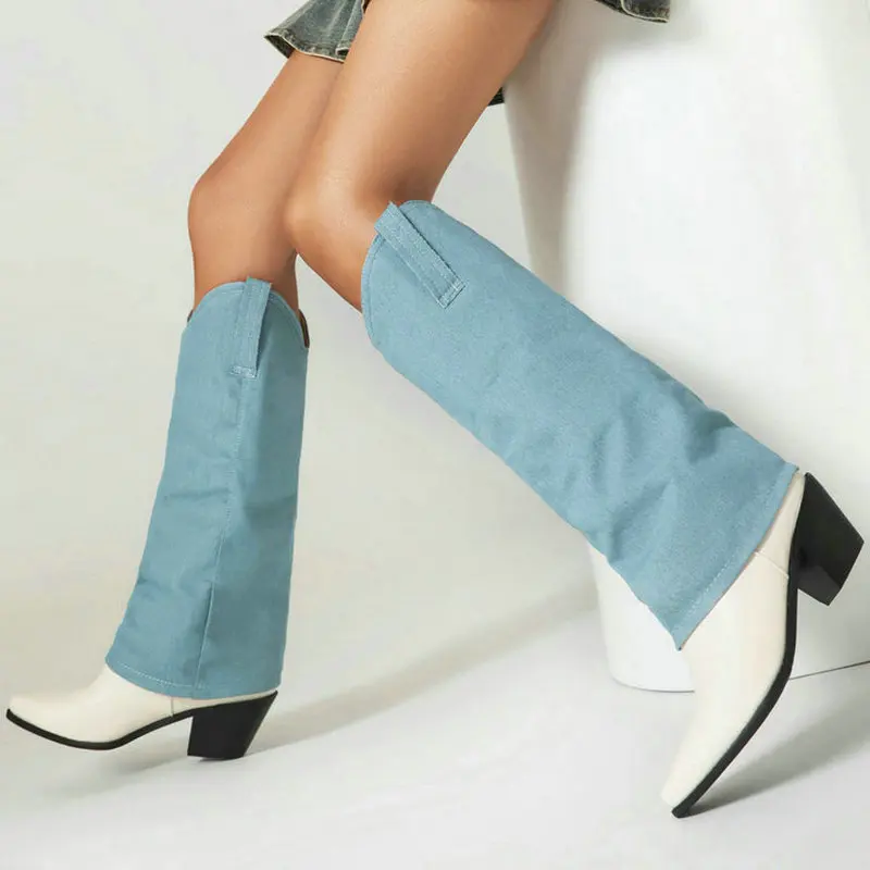 Black Blue 2024 Women Knee High Boots PU Leather Square Heel Ladies Calf Boots Pointed Toe Short Plush Slip on Women's Shoes
Black Blue 2024 Women Knee High Boots PU Leather Square Heel Ladies Calf Boots Pointed Toe Short Plush Slip on Women's Shoes