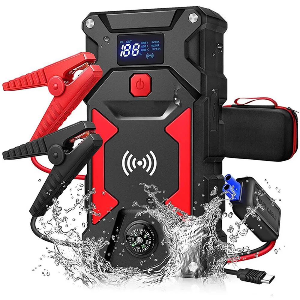2500A 12V Car Jump Starter Auto 24000mah Power Bank Booster Battery Pack Box With 10W Wireless Charger Smart Jump Cables
2500A 12V Car Jump Starter Auto 24000mah Power Bank Booster Battery Pack Box With 10W Wireless Charger Smart Jump Cables