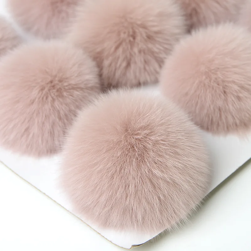 

8cm DIY Real Fox Fur Poms Handmade Bag Keychain Pom Children Hat Scarf Shoe Fur Pompom Pompon Fur Balls DIY Jewelry Crafts