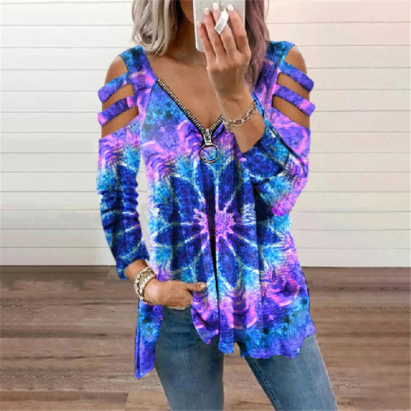T-shirts 2022 Autumn Sexy V-Neck Zipper Flowers Printing Hollow Out Long Sleeve Shirt Women Casual Loose Ladies T-Shirt Tops
T-shirts 2022 Autumn Sexy V-Neck Zipper Flowers Printing Hollow Out Long Sleeve Shirt Women Casual Loose Ladies T-Shirt Tops