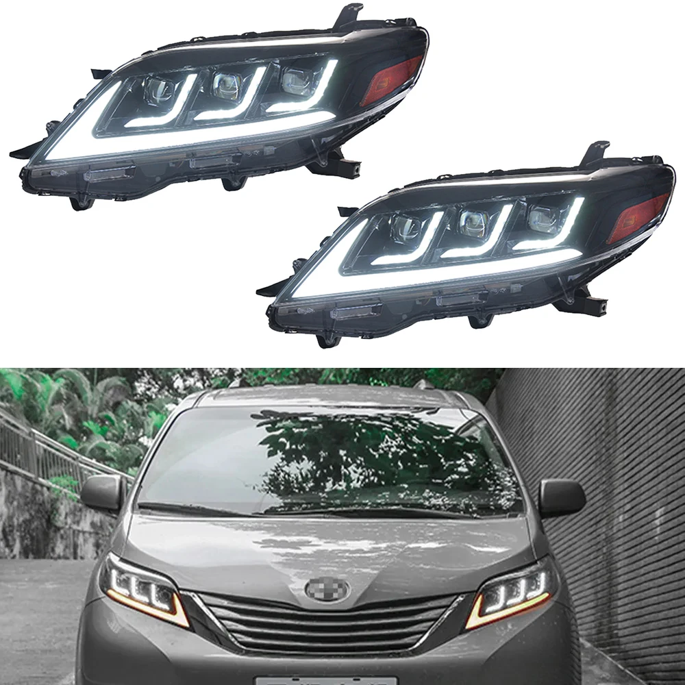 Фонари головного света для Toyota Sienna 2011-2020, передние ДХО, динамический сигнал поворота, анимация запуска автомобиля
Фонари головного света для Toyota Sienna 2011-2020, передние ДХО, динамический сигнал поворота, анимация запуска автомобиля