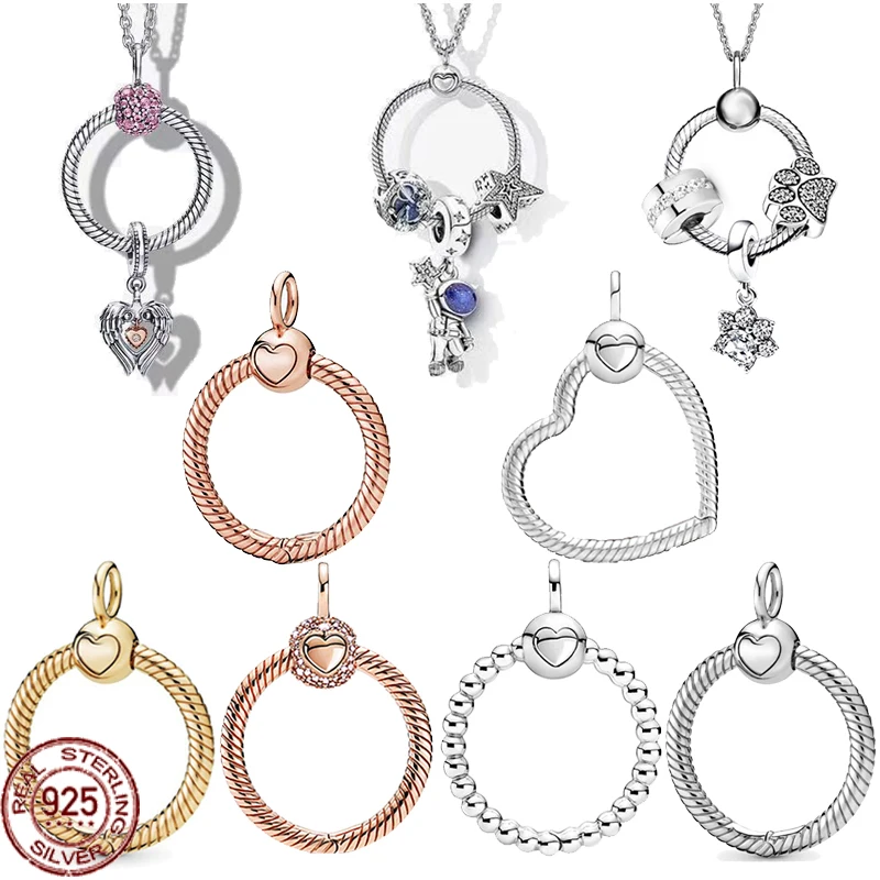 Temperament necklace pendant 925 sterling silver gold ring heart-shaped round pendant fits original Pandora necklace DIY gift
Temperament necklace pendant 925 sterling silver gold ring heart-shaped round pendant fits original Pandora necklace DIY gift