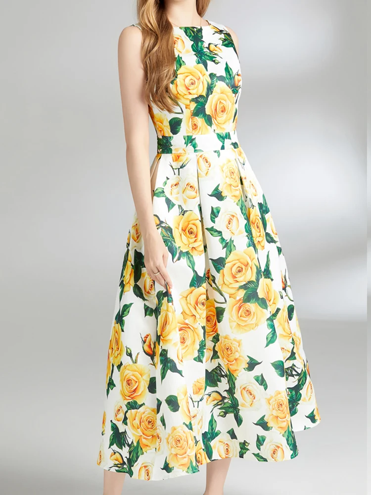 Elegant Printed Waistband Vest Dress 2024 Summer New Fashionable Women'S Clothing
Elegant Printed Waistband Vest Dress 2024 Summer New Fashionable Women'S Clothing