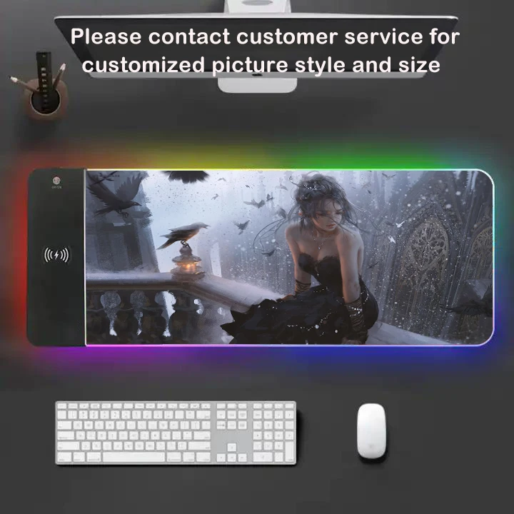 RGB Gaming Mouse Pad Wireless Charger Keyboard Desk mat Anime Castle Princess Sexy Large Size 15W Office Luminous Mouse Carpet
RGB Gaming Mouse Pad Wireless Charger Keyboard Desk mat Anime Castle Princess Sexy Large Size 15W Office Luminous Mouse Carpet