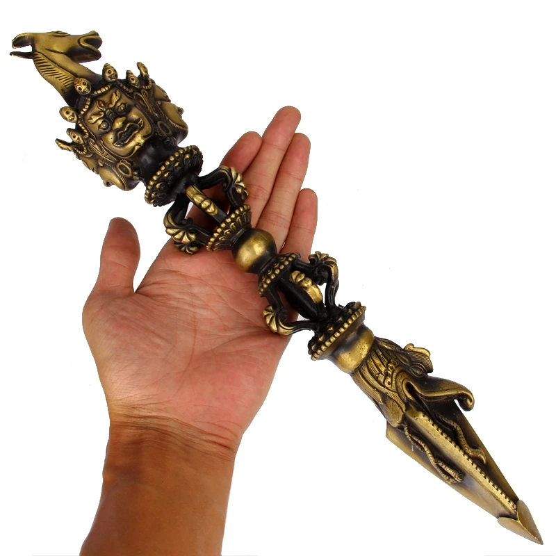 Magical Horse Head vajra Dorje Tool Celebration Fete Prayer Vajra Pestle Dorje Phurpa Implements Copper
Magical Horse Head vajra Dorje Tool Celebration Fete Prayer Vajra Pestle Dorje Phurpa Implements Copper