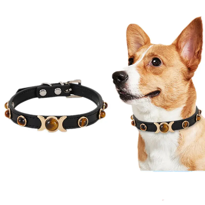 Fashion Tiger Eye Alloy Button Head PU Leather Dog Chain Medium and Small Dog Neckstone Pet Collar Walking Dog Outdoors Supplies
Fashion Tiger Eye Alloy Button Head PU Leather Dog Chain Medium and Small Dog Neckstone Pet Collar Walking Dog Outdoors Supplies
