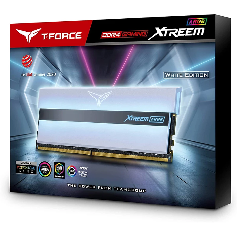 

TEAMGROUP T-Force Xtreem ARGB 3600MHz/4000MHz 32GB 16GB Dual Channel DDR4 DRAM Desktop Gaming Memory Ram (White)