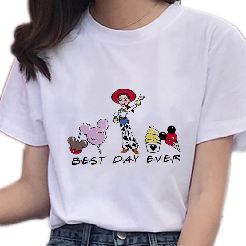 

Kawaii Disney Toy Story Men Shirt Short Sleeve White Blouses Summer Women 90S T-shirts Graphic T Shirts Streetwear Y2k Tops Gift