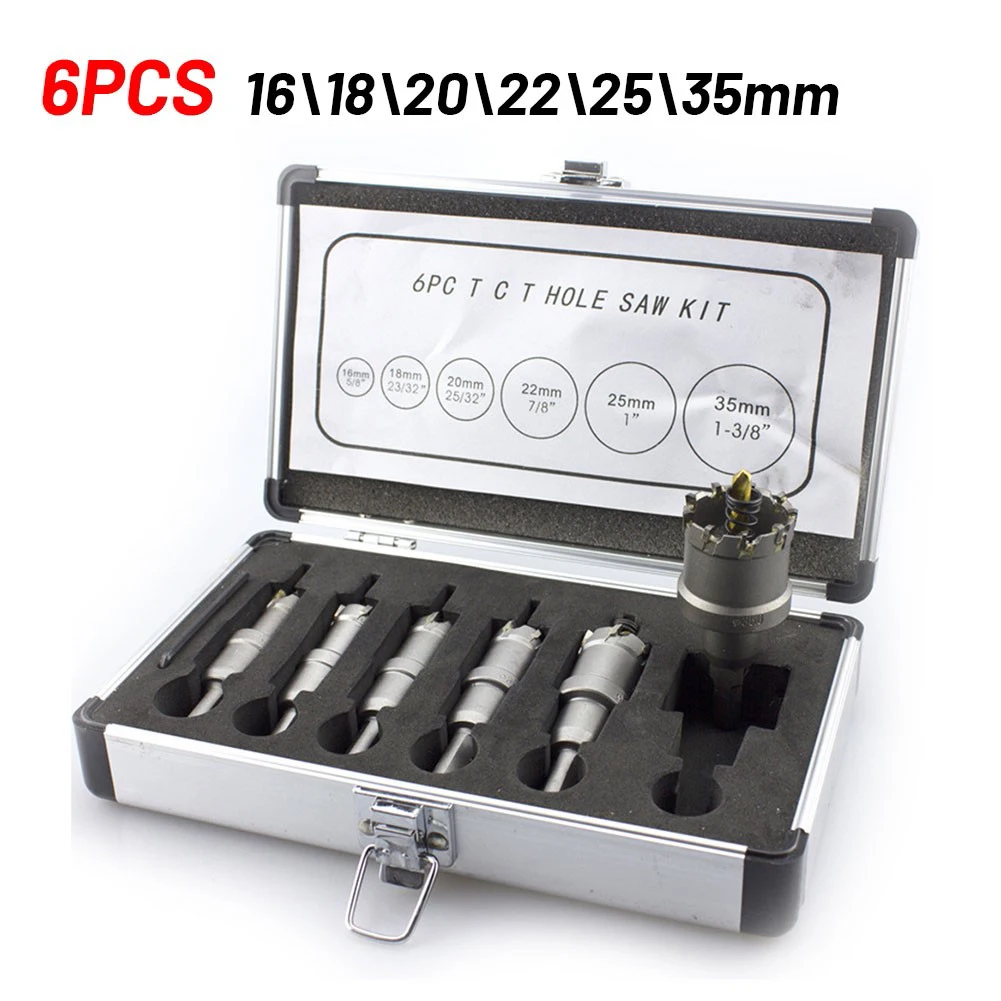 6pcs 5A Carbide Tip TCT Drill Bit Hole Saw Metalworking Drill Bit Set Hole Saw Cutter For Stainless Steel Metal Alloy Drilling
6pcs 5A Carbide Tip TCT Drill Bit Hole Saw Metalworking Drill Bit Set Hole Saw Cutter For Stainless Steel Metal Alloy Drilling
