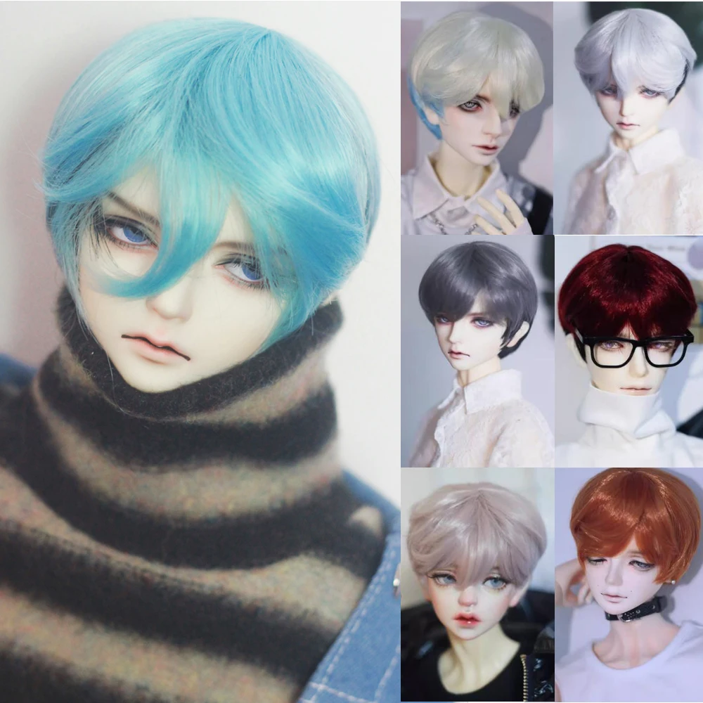 

D04-P130 children handmade toy 1/3 1/4 1/6 uncle SSDF doll BJD/SD doll's silver grey daily men's divine short wig 1pcs