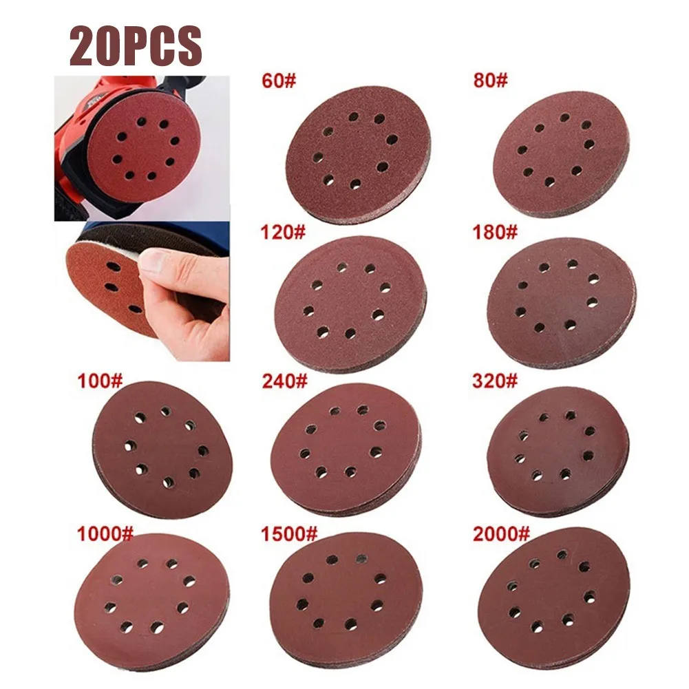 20Pcs 125mm 8 Hole Flocking Sandpapers Round Sanding Discs Hook & Loop 40-1500 Grits For Polishing And Sanding Metal/Wood/Jade
20Pcs 125mm 8 Hole Flocking Sandpapers Round Sanding Discs Hook & Loop 40-1500 Grits For Polishing And Sanding Metal/Wood/Jade