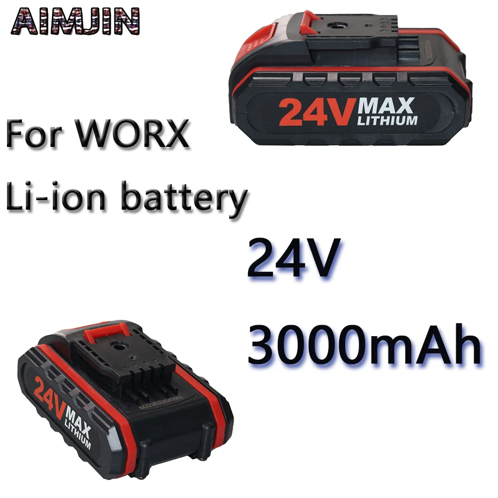 

Rechargeable Lithium-ion Cordless Screwdriver Tools Batteries, Replacement Battery for WORX 36VF 48VF 88VF, 24V, 3000mAh