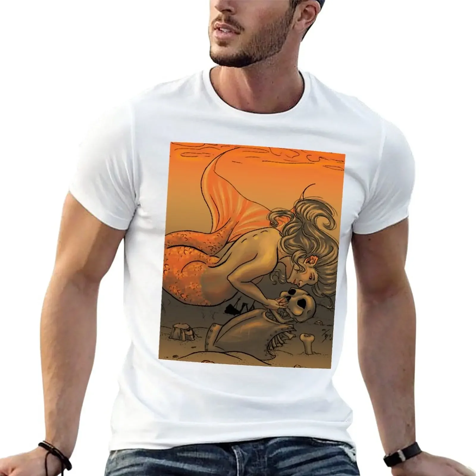 

The Mermaid and her Knight T-Shirt tees summer top men t shirts