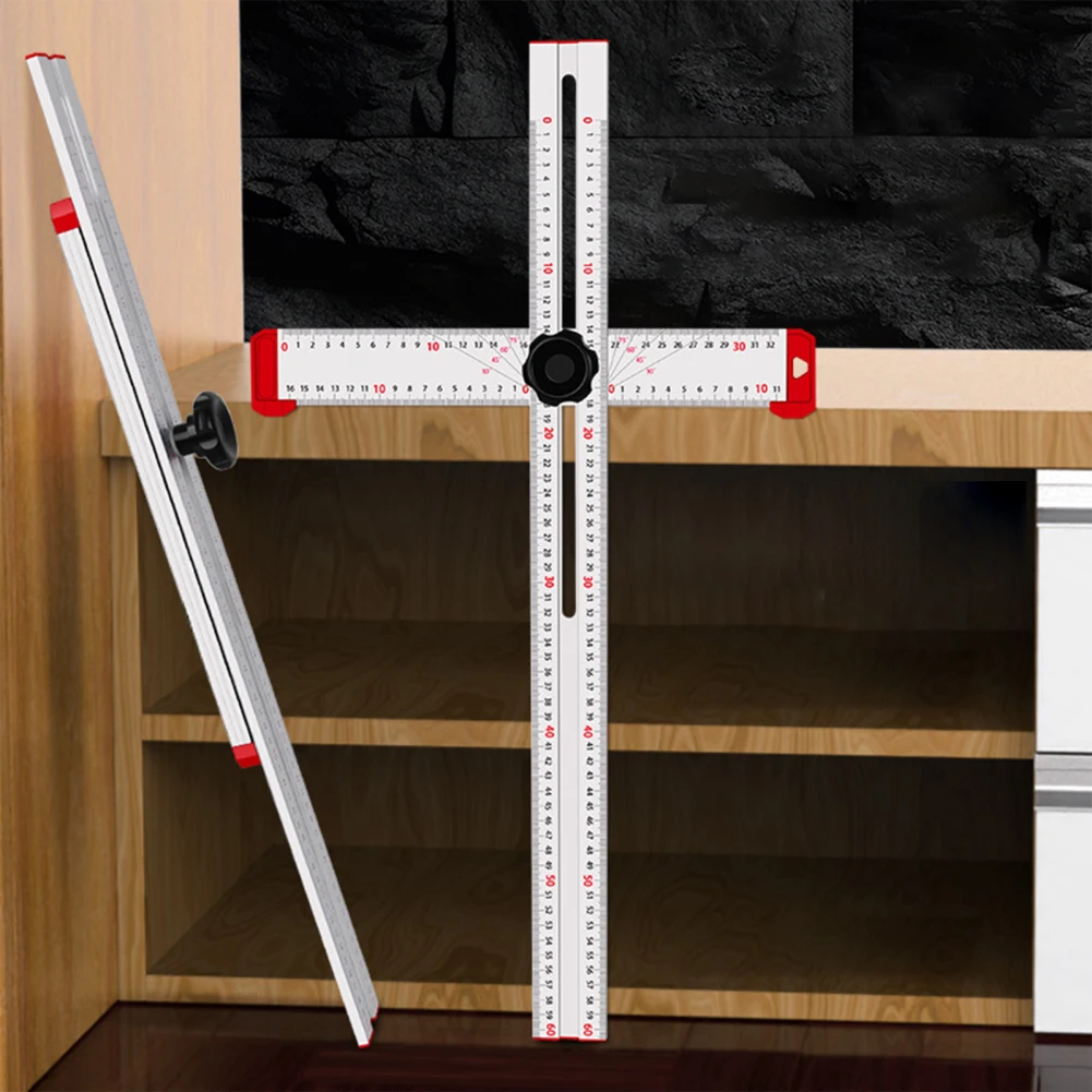 25 In Aluminum Alloy Drilling Positioning Ruler, 4 In 1 Multi Angle Measuring Ruler, Adjustable T Square Woodworking Ruler
25 In Aluminum Alloy Drilling Positioning Ruler, 4 In 1 Multi Angle Measuring Ruler, Adjustable T Square Woodworking Ruler