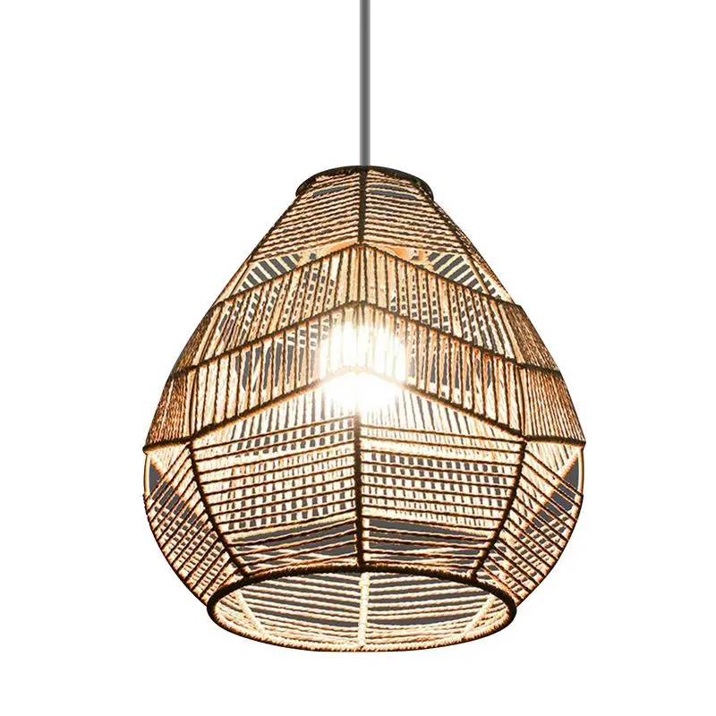 

Pendant Lamp Shade Hand Weave Lampshade Rattan Hanging Lamp cover Wicker Lampshade for Kitchen Cafe Hotel Light Cover For Home