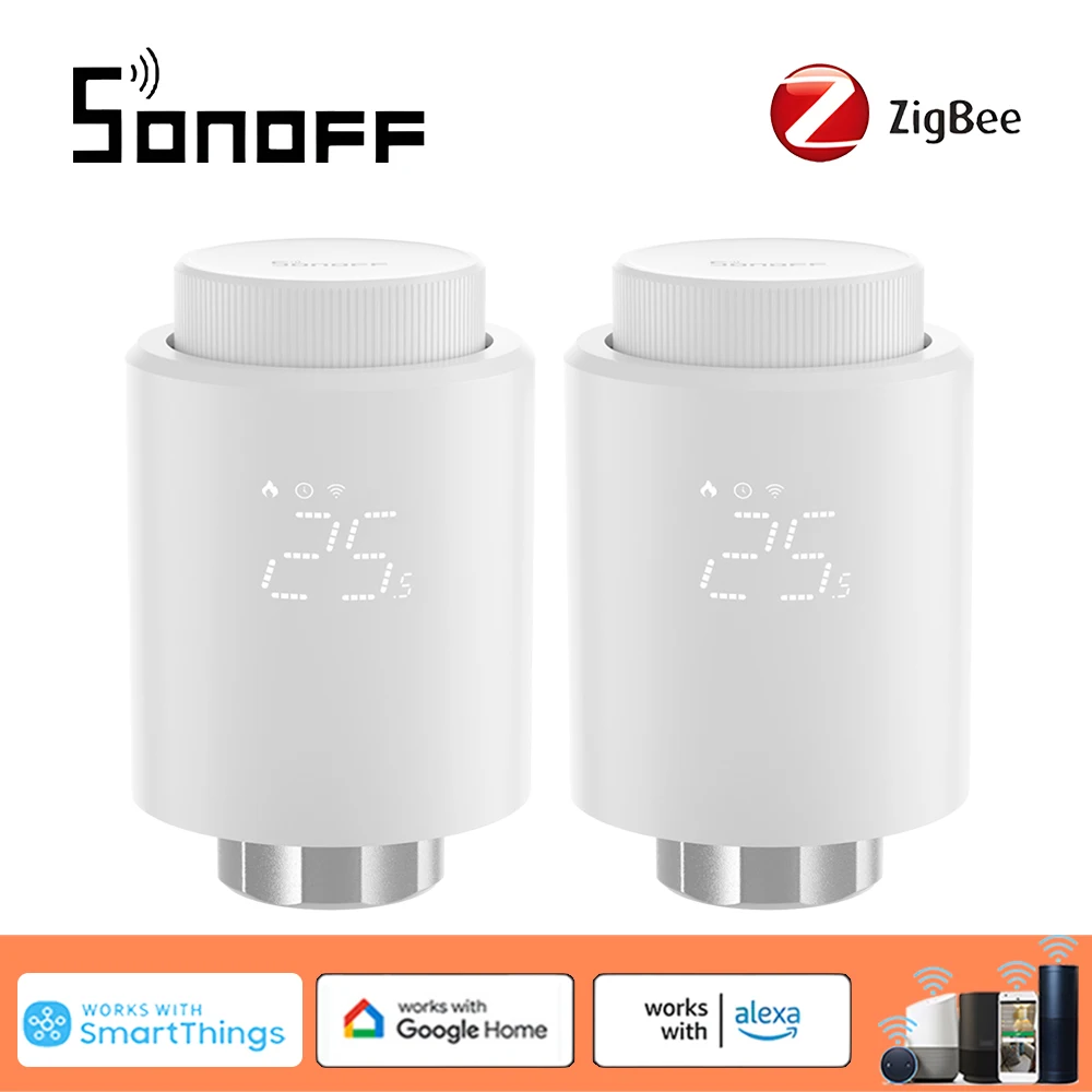 

SONOFF Zigbee Thermostatic Radiator Valve Smart TRV Thermostat Actuator Temperature Heater Control Support Alexa voice control