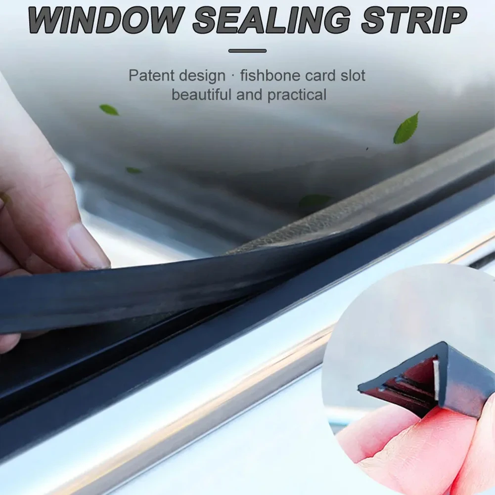 

1pc 12*18mm 1m/ 2m/ 4m Car Sealing Strip For Window Rubber Side Gap Filler Noise-Insulation Waterproof Universal Auto Seal