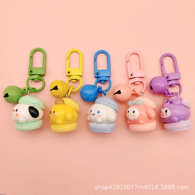 

Sanrio Cute Kuromi My Melody Keychain Cinnamoroll Girls Cartoon Colorful Bell Ornaments School Bag Pendant Keychains Gift
