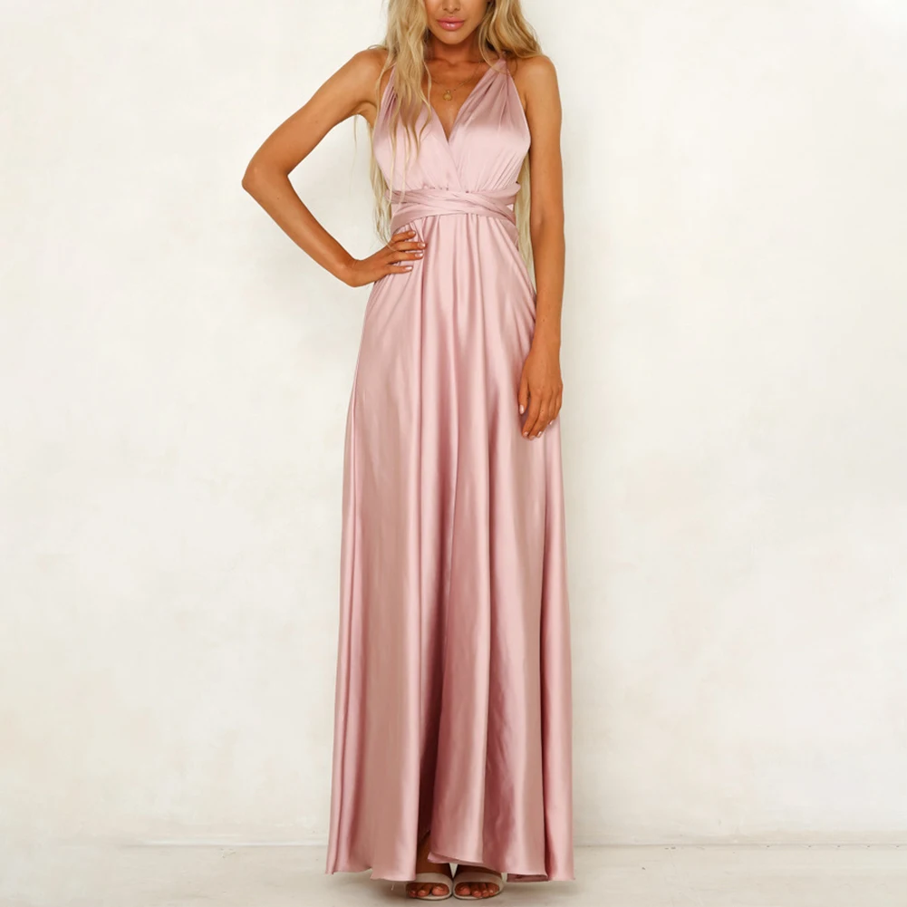 Premium Quality Women's Evening Ball Gown Satin V neck Unique Multi Way Wrap Design Maxi Dress for Formal Events
Premium Quality Women's Evening Ball Gown Satin V neck Unique Multi Way Wrap Design Maxi Dress for Formal Events