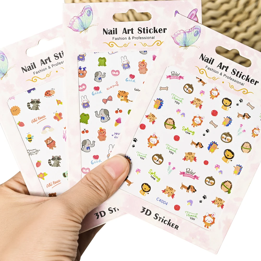 Cute Cartoon Animals Sticker For Nail Art Decoration Self Glue Tiger Elephant Rabbit Design Nail Decals Manicure Decor Stickers
Cute Cartoon Animals Sticker For Nail Art Decoration Self Glue Tiger Elephant Rabbit Design Nail Decals Manicure Decor Stickers