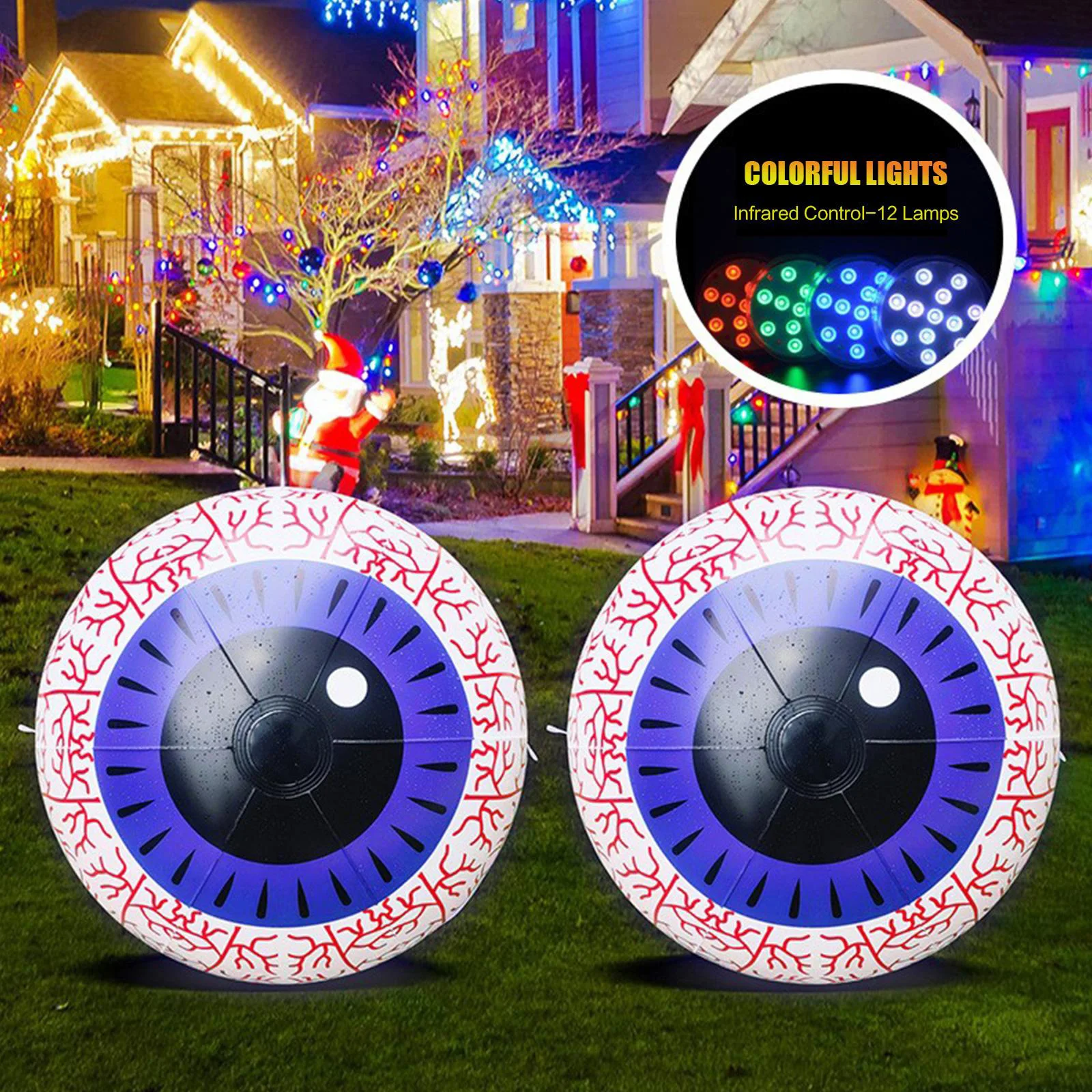Inflatable Eyeball Balloon With 16 Color 4 Modes Lights Spider Foil Balloon Halloween Balloon Horror Props Party Supplies
Inflatable Eyeball Balloon With 16 Color 4 Modes Lights Spider Foil Balloon Halloween Balloon Horror Props Party Supplies