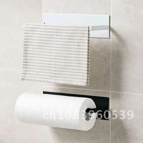 

Self-Adhesive No Perforated Wall Mounted Paper Towel Holder Bathroom Kitchen Toilet Roll Holder Homehold Organizer Hanging Towel