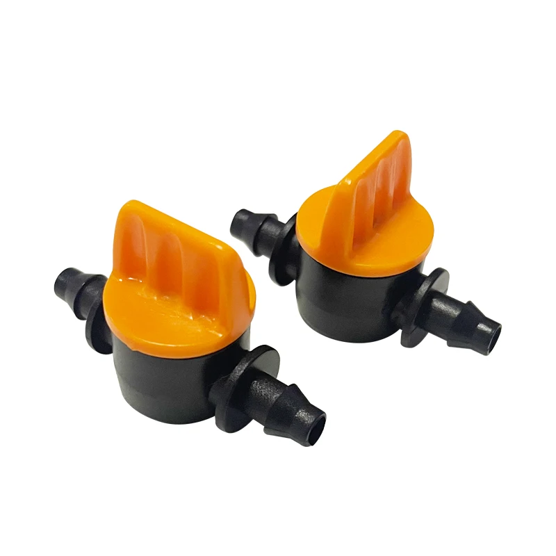 

10PCS Miniature Plastic Shut Off Coupling Valve Connectors for 4/7mm Hose Garden Water Irrigation Pipe Adaptor Barb