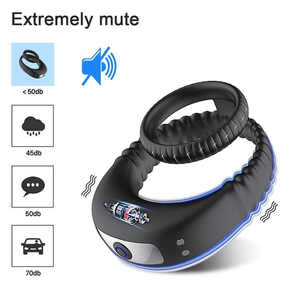 Vibrating Cock Ring for Men Ejaculation Delay Penis Ring Vibrator Silicone Chastity Cage Clitoris Stimulator Sex Toy for Couples Vibrating Cock Ring for Men Ejaculation Delay Penis Ring Vibrator Silicone Chastity Cage Clitoris Stimulator Sex Toy for Couples