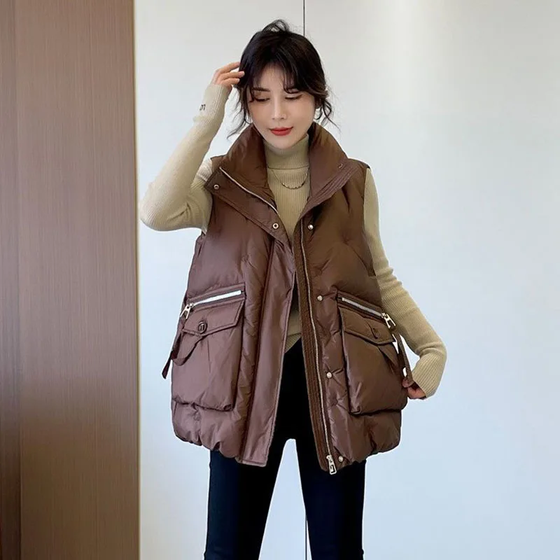 Vest Women Jackets Windproof Waistcoat Winter New Warm Parkas Solid Loose Sleeveless Vests Ladies Coats Pockets Colete Feminino
Vest Women Jackets Windproof Waistcoat Winter New Warm Parkas Solid Loose Sleeveless Vests Ladies Coats Pockets Colete Feminino