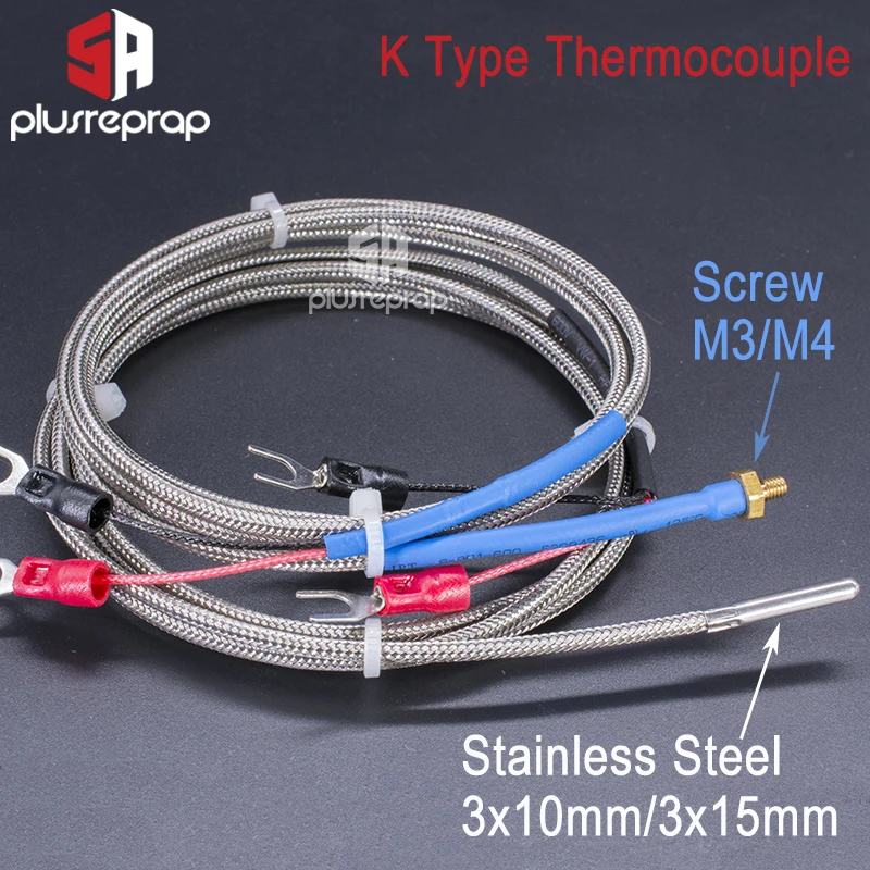 K Type Thermocouple Sensors 3x10mm or 3x15mm for 3D Printer Extrusion Print Head Temperature Parts 3D Printer Parts
K Type Thermocouple Sensors 3x10mm or 3x15mm for 3D Printer Extrusion Print Head Temperature Parts 3D Printer Parts
